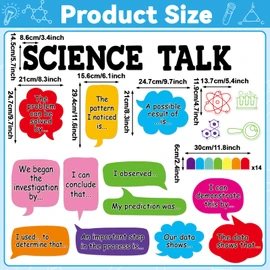 Science Bulletin Board Set Colorful Classroom Decorations Science Talk Bulletin Board Decorations Educational Paper Cutouts for Elementary Middle School Wall Decor Back to School Teacher Supplies