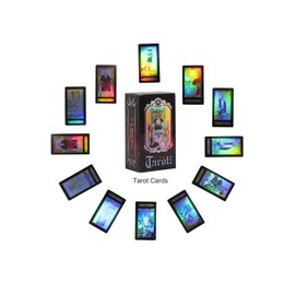 LHKJ 78 Tarot Cards Set With Colorful Box,Tarot Rider Waite Tarot Deck,Universal Vintage Divination Future Telling Game Card Set,Fate Forecasting Cards Game Set