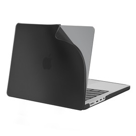 MOSISO Compatible with MacBook Pro 14 inch Case 2024 2023 2022 2021 Release M3 A2918 A2992 M2 A2779 M1 A2442, Shockproof Anti-Fingerprint Scratch Resistant PP Matte Protective Soft Cover, Black