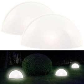 Lunartec Solar Hemisphere: Set of 2 Solar Light Half-Sphere with White LEDs and Automatic Twilight (Outdoor, Pond, Floor Light)