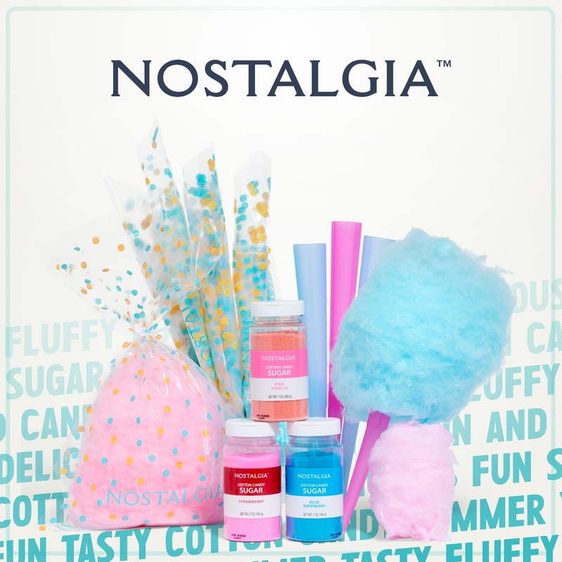 Nostalgia FSCC8 Cotton Candy Party Kit 3 Flavors, 4 Reusable