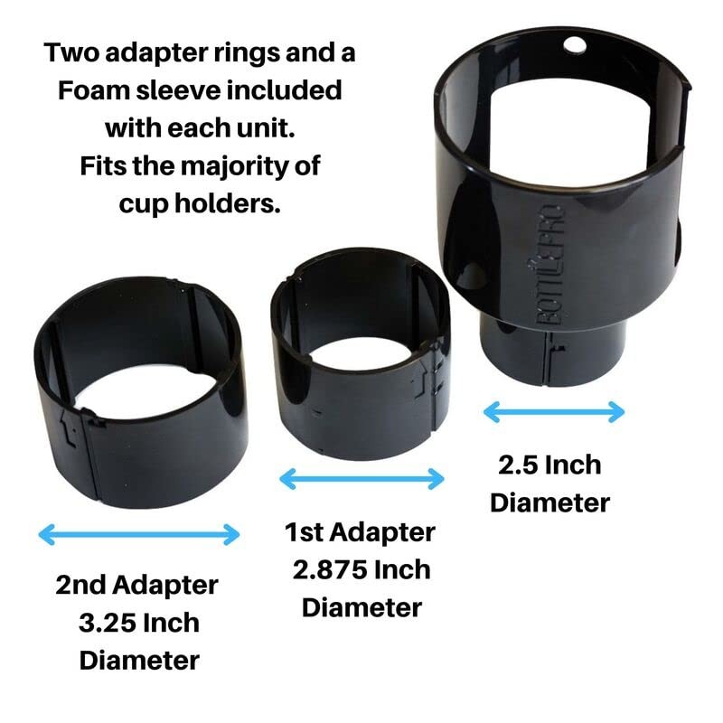 BottlePro (2-Pack) - Adjustable Cup Holder Adapter, Compatible with 32/40