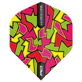 RED DRAGON Hardcore Radical Red Crackle Dart Flights - 4 Sets Per Pack (12 Dart Flights in Total)