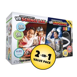 Professor Maxwell's VR Science Lab and VR Universe - Virtual Reality Kids Space Science Book and Interactive STEM Learning Activity Set (2 in 1 Combo Pack) - for Ages 8 and Up