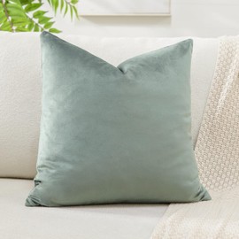 Artscope Luxury Velvet Cushion Covers Super Soft Decorative Square Throw Pillow Covers Case Cushion Covers for Sofa Couch Bedroom Car Decor 40x40cm Light Gray