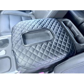 xinghe for 2019-2025 Silverado Sierra Jump Seat Console Leather Armrest Cover, Leather Center Console Cover for Silverado Accessories