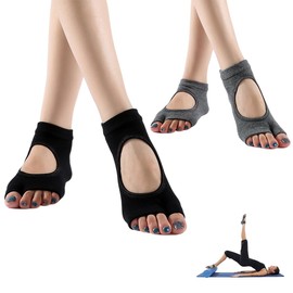 2 Paar Yoga Pilates Socke Rutschfeste, Socken für Damen Rutschfeste Zehenlos Pilates Socken Rutschfeste Sockens Sport für Yoga Antirutsch Socke für Damen Tanz Ballet Kickboxing Größe 34-39