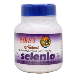 Suplemento Nutricional Selenio Riket 30 Cápsulas Sin Sabor Sin Gluten                                                                                 