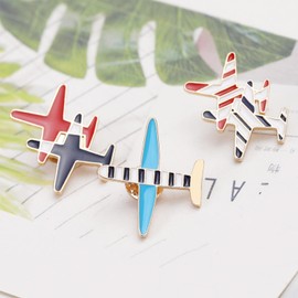 KaminoKa Airplane Lapel Pin Illustration Pin Set of 3