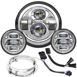 New 7 inch Motorcycle LED Headlight 4.5" Fog Passing Lights DOT SAE Approved for Harley Davidson Road King Street Electra Glide Ultra Limited Special CVO Tri Heritage Softail Deluxe Classic Switchback