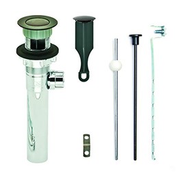 PF WaterWorks PF0730-ORB-CH, Chrome Plated ABS Body Bathroom Sink/Lavatory Pop-Up Drain with Ball Lift Rod | With Overflow | CUPC Listed, Oil Rubbed Bronze