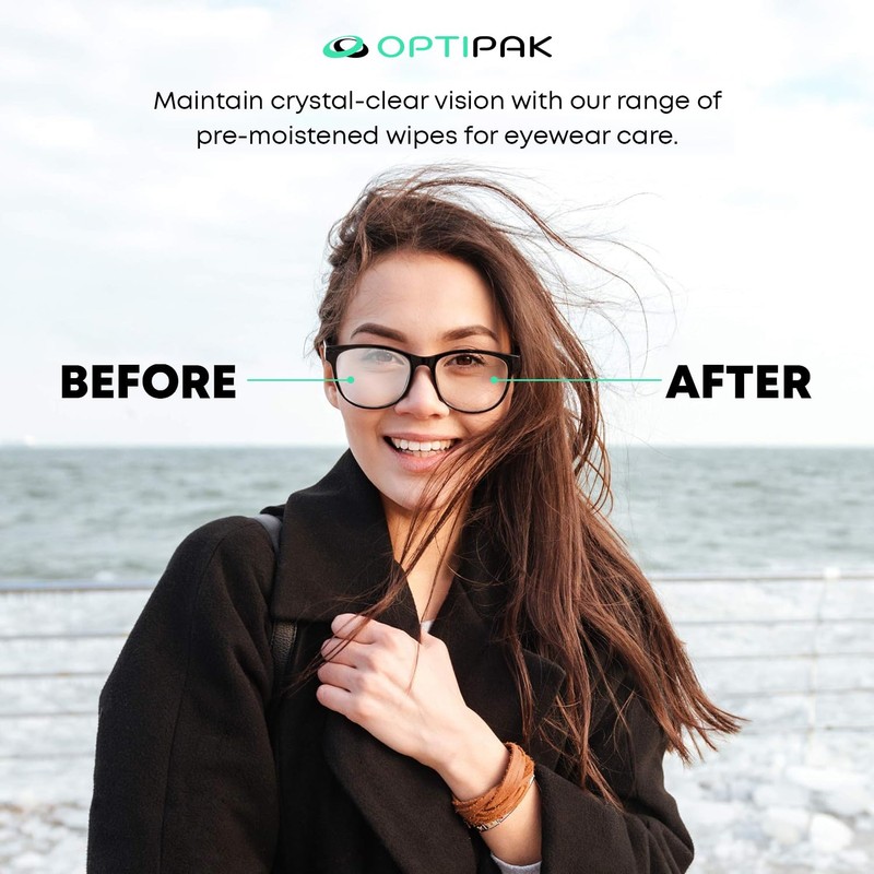 Pre-Moistened Lens Wipes for Eyeglasses - Individually Wrapped Eye Glasses