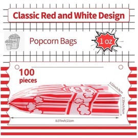 VOISEN Paper Popcorn Bags,100 Pack 1oz Popcorn Bags Individual Servings, Popcorn Bag Bulk for Popcorn Machine,Movie Nights Pop Corn Bags