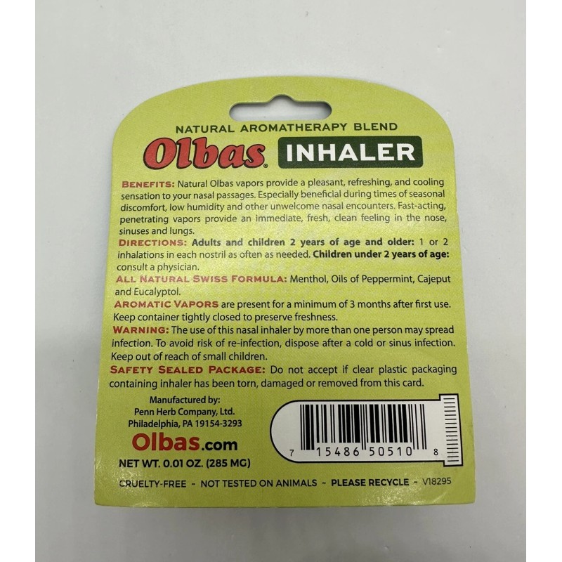 Olbas 3 Olbas Inhaler Natural Aromatherapy Blend .01oz Ea