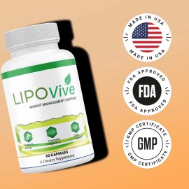 (Paquete de 3) Cápsulas Lipo Vive - Píldoras para bajar de peso LipoVive, totalmente naturales