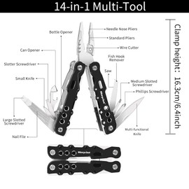 PMELCXD Multitool Multi Tool | Multitools with Screwdriver Sleeve, Multitool, Perfect for Outdoor Camping