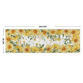 Artoid Mode Yellow Daisy Summer Floral Runner Rug, Spring Home Decor Low-Profile Non-Slip Washable Area Rug for Entryway Bedroom Kithcen Bath Room Laundry Room Indoor 2'6''x8'