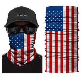 ShopINess Unisex Adult Multifunctional Tube Scarf Neck Warmer Flag Style Football World Cup, usa