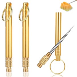 Metal Toothpick, Telescopic Toothpick, Set of 3, Outdoor Equipment, Waterproof, Small Size, Lightweight, Portable, Outdoor, Convenient, Stylish, Rotatable Connection, Expandable, Fixed