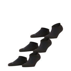 FALKE Unisex Cool Kick Sneaker 3-Pack Trainer Socks Breathable Quick-Drying Sustainable Yarn Ankle Length Light Cushioning Plush Sole Cooling Effect Multipack 3 Pairs, Black 3000., 39-41