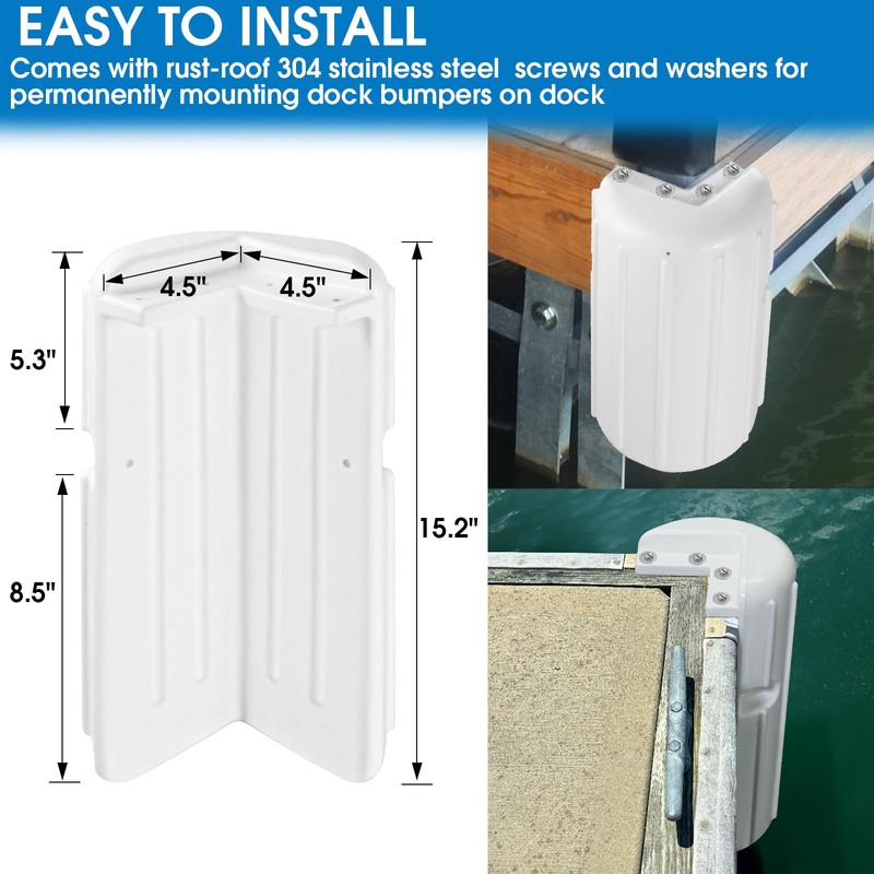 JYINCPED Corner Dock Bumper Fender,Boat Dock Bumpers Corner Fenders,Marine Grade