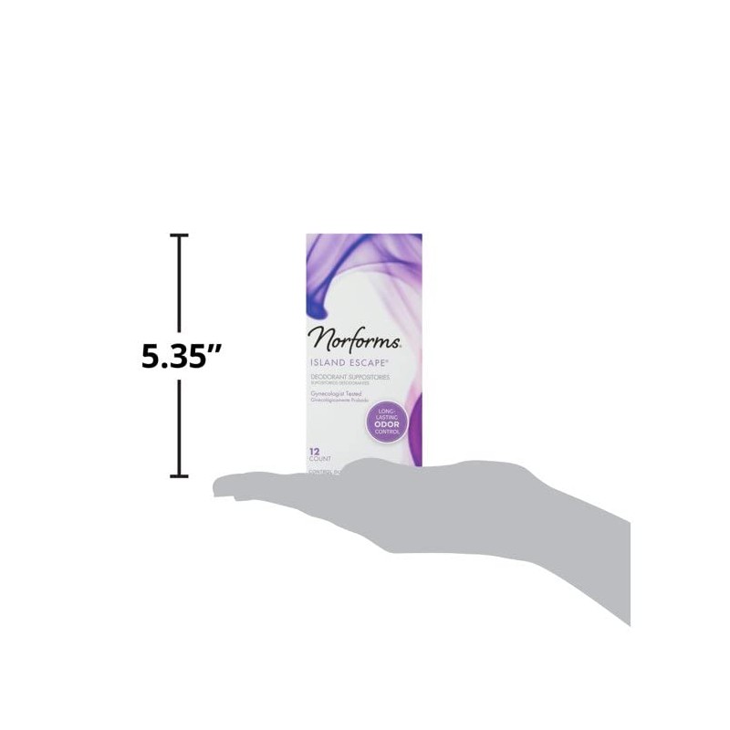 Norforms Deodorant Suppositories, Gynecologist Tested, Long-Lasting Odor Control, Individually Wrapped,