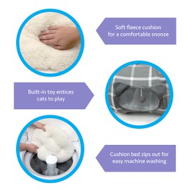 Kitty City Large Cat Tunnel Bed, Cat Bed, Pop Up Bed, Cat Toys, Gray