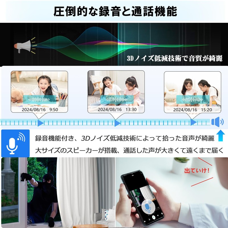 YESKAMOO Security Camera, Wireless, Outdoor, 5 Megapixels, AI Character Detection,