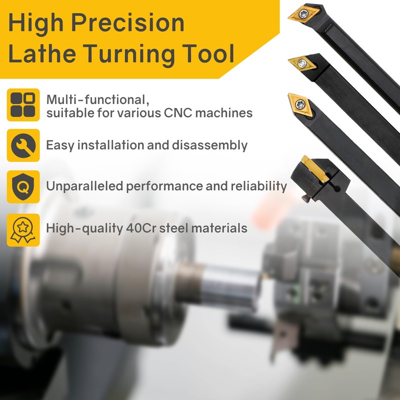 Indexable Lathe Turning Tool 21Pcs Kit 5/16" 8mm Shank 7