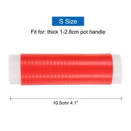 uxcell Silicone Pan Handle Sleeve, Heat Resistant Potholder Pot Holders Cover Sleeve for Cast Iron Frying Pan Handle Holder Spatulas, Red (S)