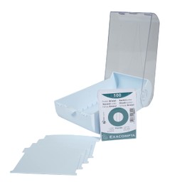 Exacompta Bunnybox 5346223D Flashcard File Pastel Blue DIN A7 Landscape Including 100 Index Cards Original Index Card Box for Easy Learning Vocabulary Thanks to 5-Compartment Learning System for 600