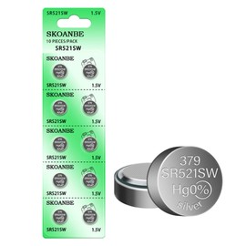 SKOANBE 10PCS SR521SW AG0 LR521 379 1.5v Button Coin Cell Watch Battery