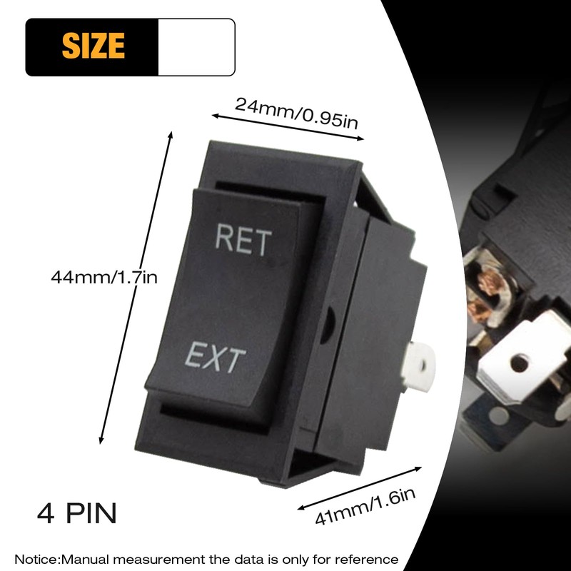 Hoypeyfiy 4/6 Pin Jack Rocker Switch,Momentary Automatic Reset Reverse Polarity