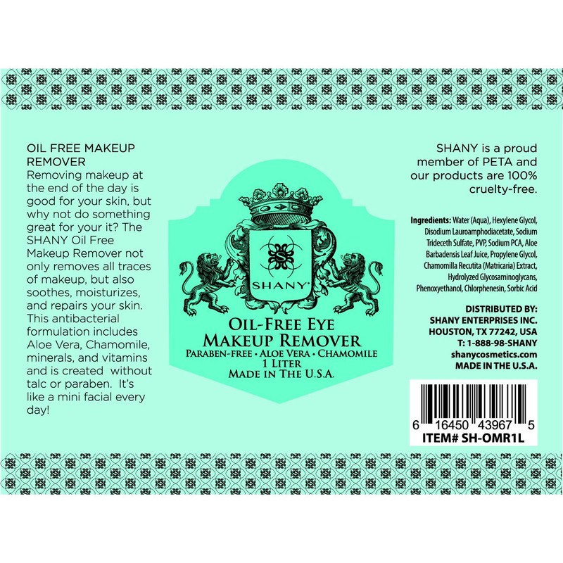 SHANY Indelible Oil Free Eye Makeup Remover Lotion, 1 liter