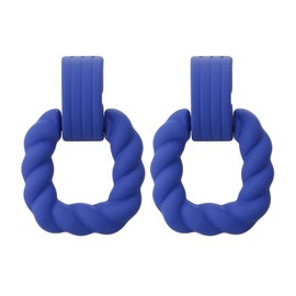 RUOFFETA Rectangle Earrings for Women, Acrylic Square Earrings Twisted Geometric Statement Earrings (Hot Pink)