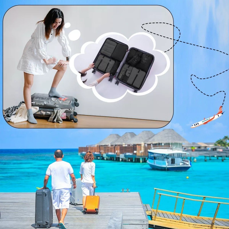 INX 8pcs Bolsas Organizadoras De Maletas Para Viaje Impermeable