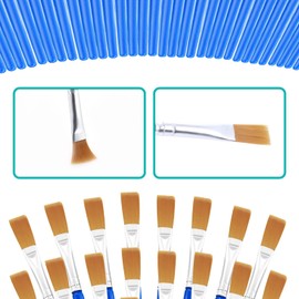 cobee 20 Pieces Wide Flat Brushes, Brush Set Flat Touch Up Brush Small Artist Brush Set Acrylic Painting Brushes for Details and Art Painting Nylon Hair Artist Brush Set (7 mm)