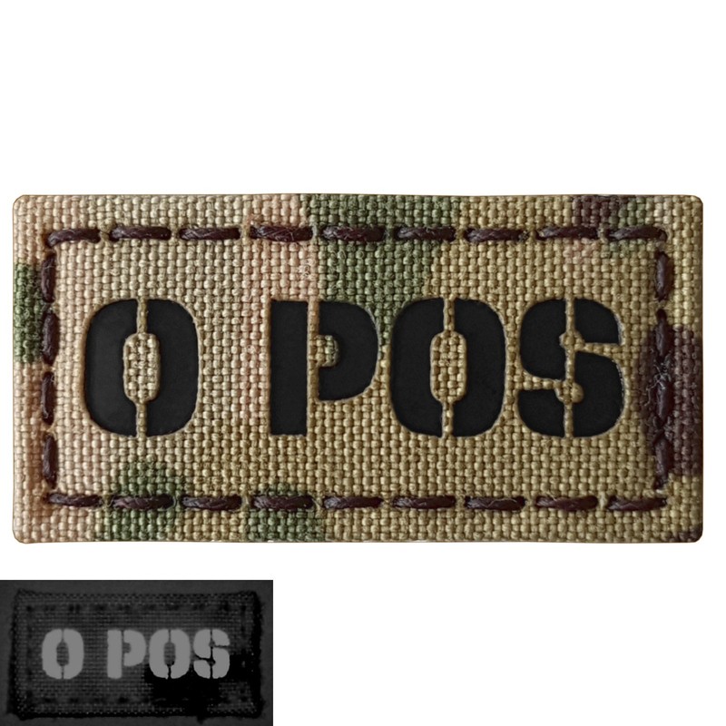 Multicam O POS - Parche táctico infrarrojo de tipo sangre,