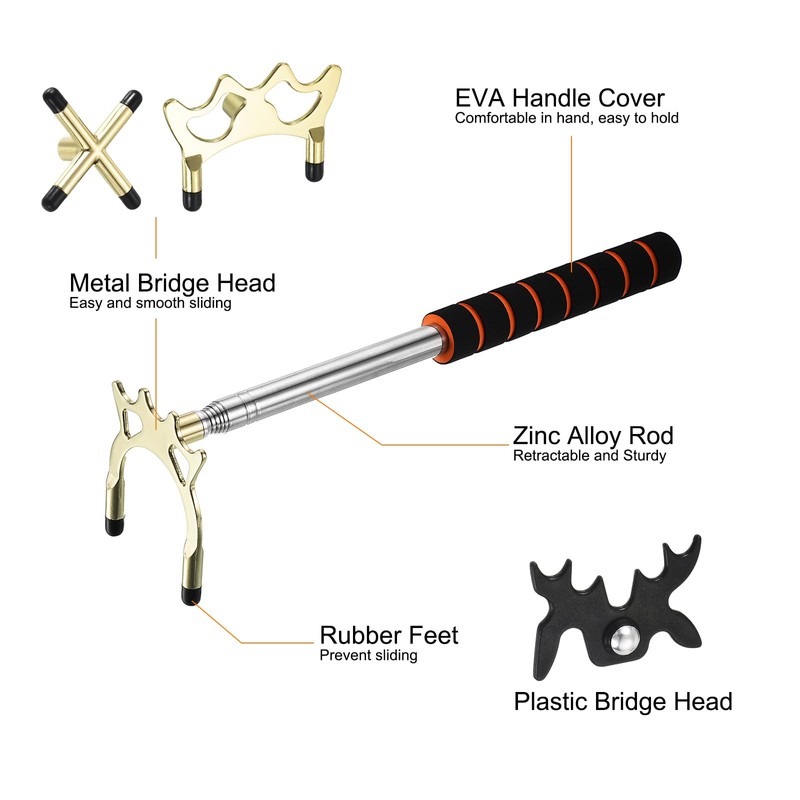 PATIKIL Retractable Billiards Cue Stick Bridge, EVA Pool Cue Accessory
