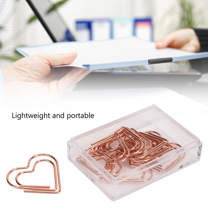 100Pcs Paper Clips Rose Gold Unique Shape Electroplating Process Lightweight