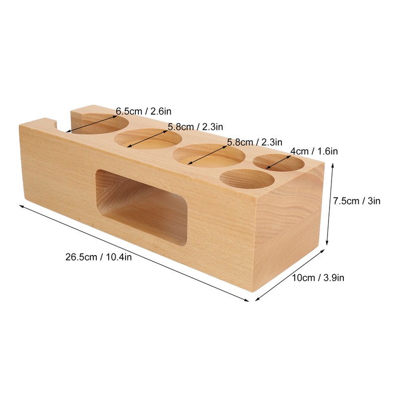 Coffee Tamper Base Multifunction Beech Coffee Distributor Tamping Station Accessories