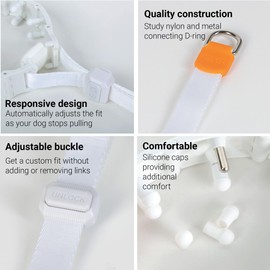 SVD.PET Collar de perro para entrenamiento sin tirones, collar ajustable con hebilla de liberación rápida para perros pequeños, medianos y grandes (blanco, tamaño grande)