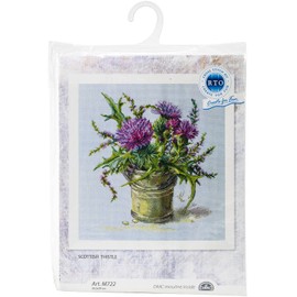 RTO M722 Scottish Thistle Cross Stitch Kit, Cotton, Multi-Colour, 26.5 x 29 cm