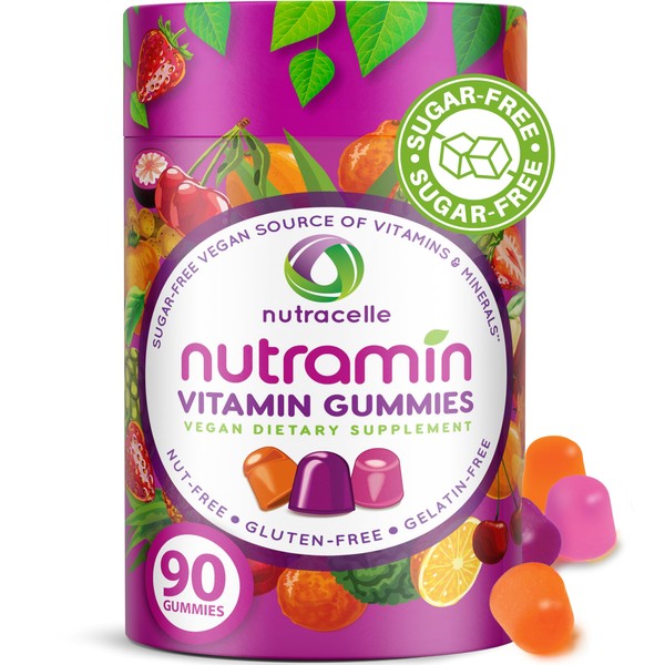 NUTRAMIN Daily Vegan Keto Multivitamin Gummies Non-GMO Natural Vitamin C,
