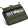 Cutlery Storage Bag,Portable Polyester Roll Up Pouch Bag For Forks,