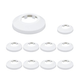Tsnamay 10Pcs Wall Split Flange,PP Plastic Escutcheon Water Pipe Drain Line Cover Round Escutcheon Plate for 0.98"/25mm Pipe,White