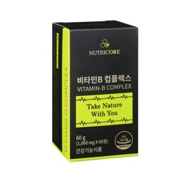 Nutricore Vitamin B Complex 1,000mg x 60 tablets, contains biotin for 2 months / 뉴트리코어 비타민B 컴플렉스 1,000mg x 60정 2개월분 비오틴 함유