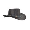 Black Jungle Cowboy Leather Hat - Reedley Size L