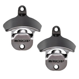 Magnetic Wall Mounted Bottle Opener MAGCAP (2, Gunmetal Black)