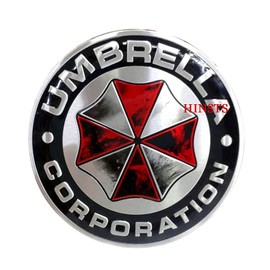 HINSCR Car Badge Decal Umbrella Corporation 3D Aluminum Alloy Circle Car Motorcycle Emblem Sticker